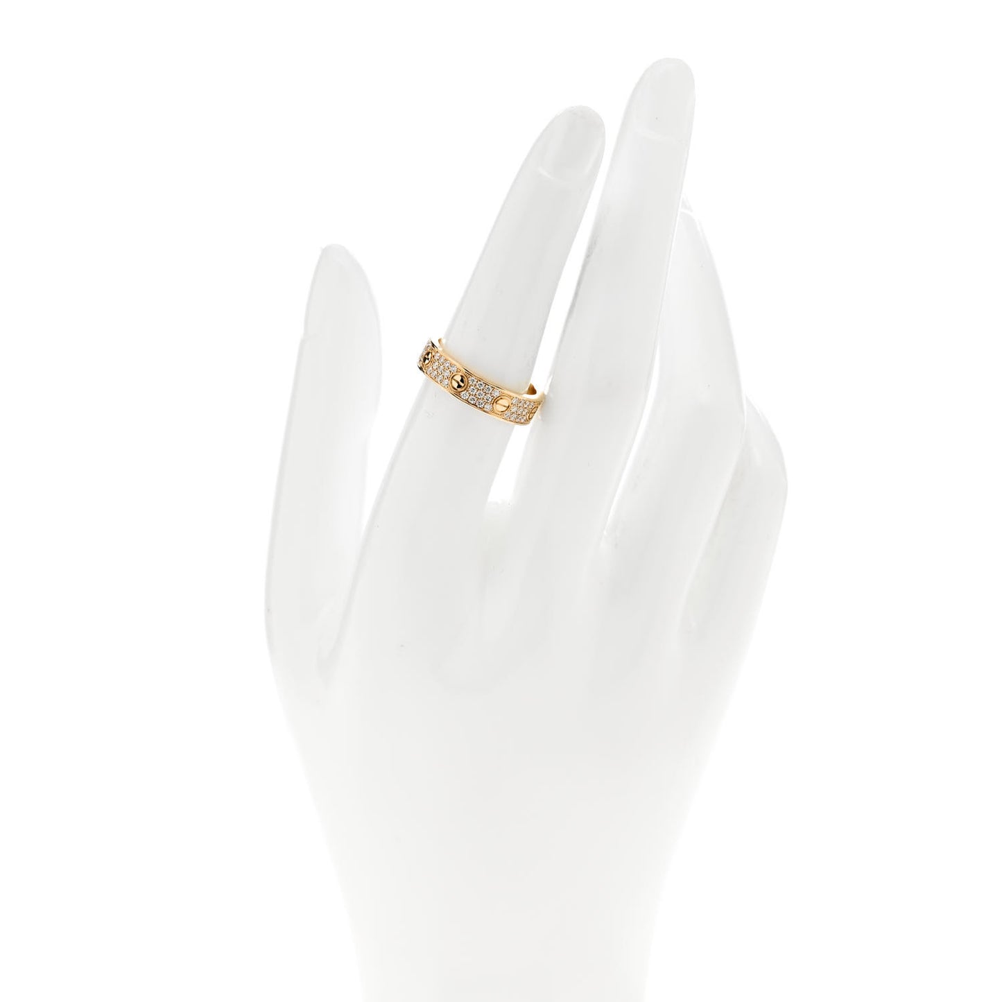 18K Yellow Gold Diamond 5mm LOVE Wedding Paved Band Ring 54 7