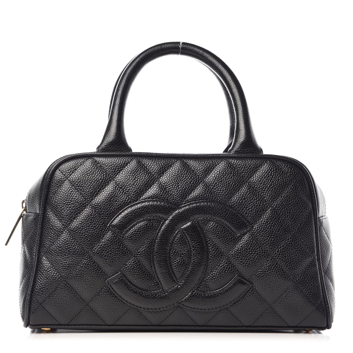 Caviar Quilted Small Bowler Black