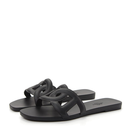 Hermes Rubber Aloha Sandals 37 Black 3 of 11