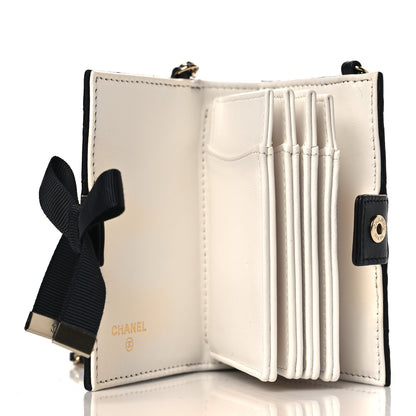 Chanel Lambskin Quilted Book Card Holder on Chain Black 5 of 12
