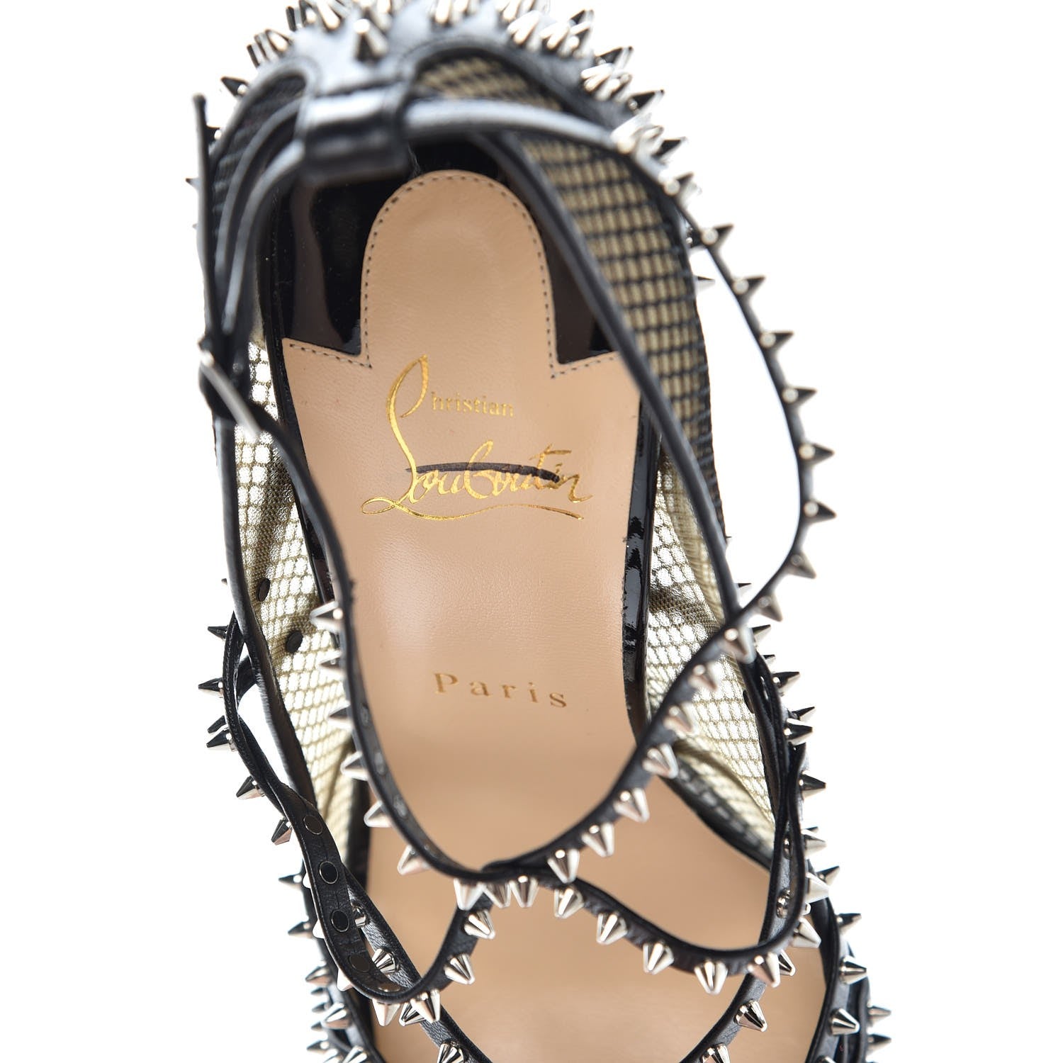 Christian Louboutin Rete Mini Resille Kid Specchio Alarc 100 Pump 39.5 Black 9 of 10