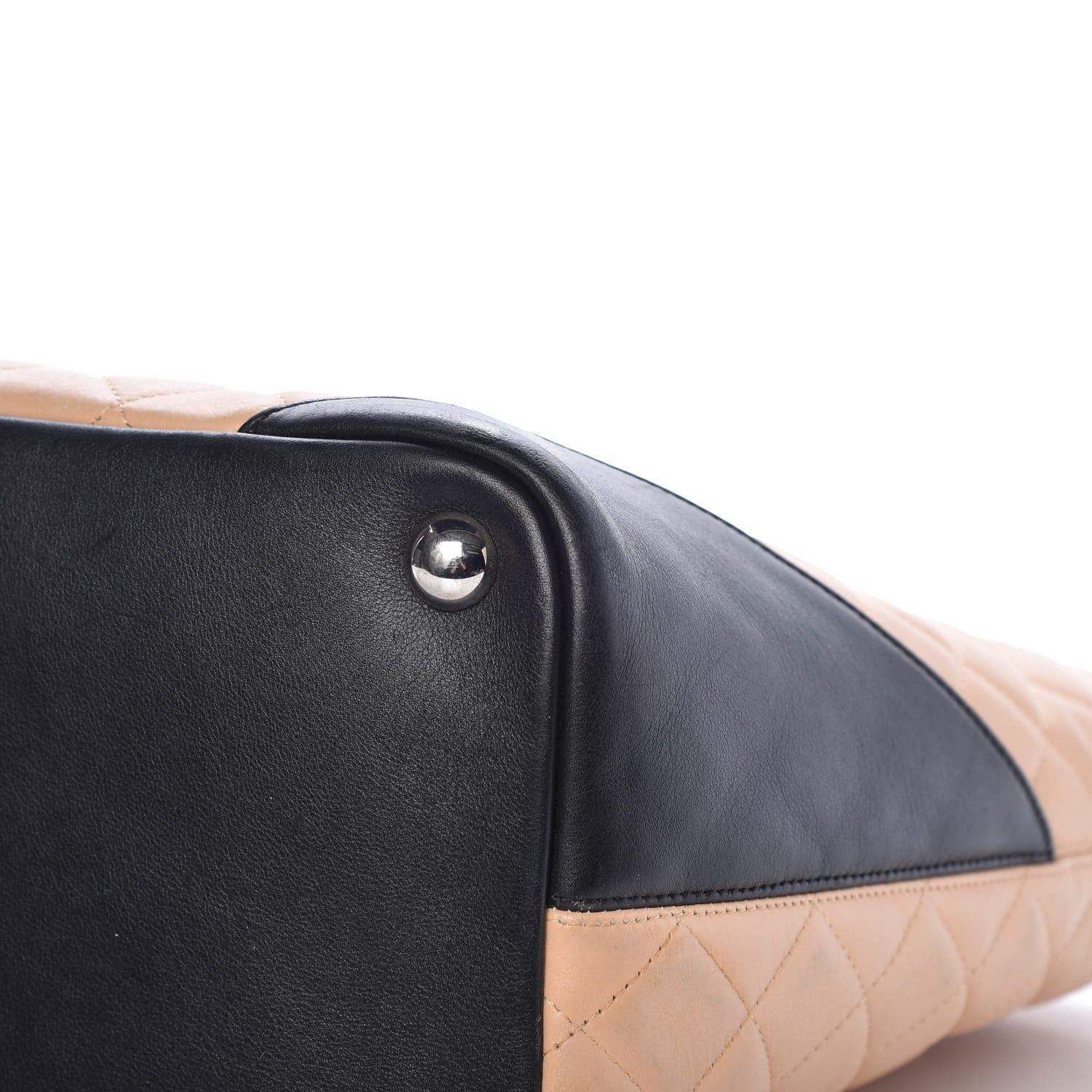 Chanel Calfskin Quilted Large Cambon Tote Beige Black 10 of 16