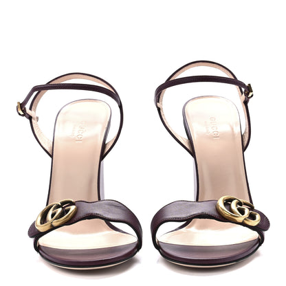 Gucci Lifford Calfskin GG Marmont Ankle Wrap 105mm Sandals 39.5 Vintage Bordeaux 2 of 7