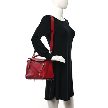 Loewe Calfskin Zipper Puzzle Bag Red 2 of 8