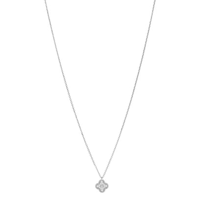 Van Cleef & Arpels 18K White Gold Diamond Sweet Alhambra Pendant Necklace 1 of 5