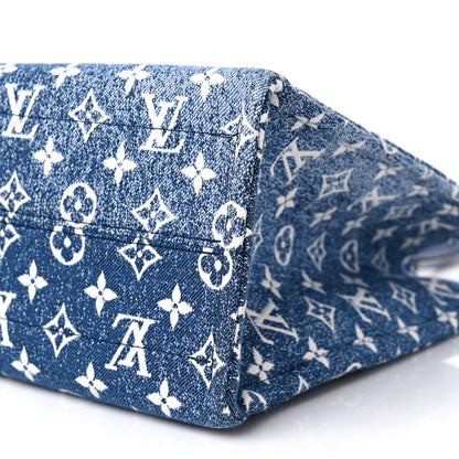 Louis Vuitton Monogram Jacquard Denim Onthego MM Bleu 8 of 8