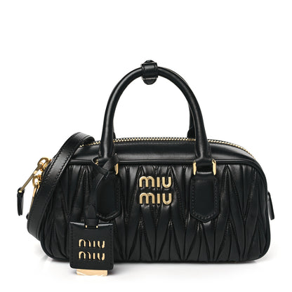 Miu Miu Nappa Matelasse Regular Arcadie Top Handle Bag Black 1 of 9