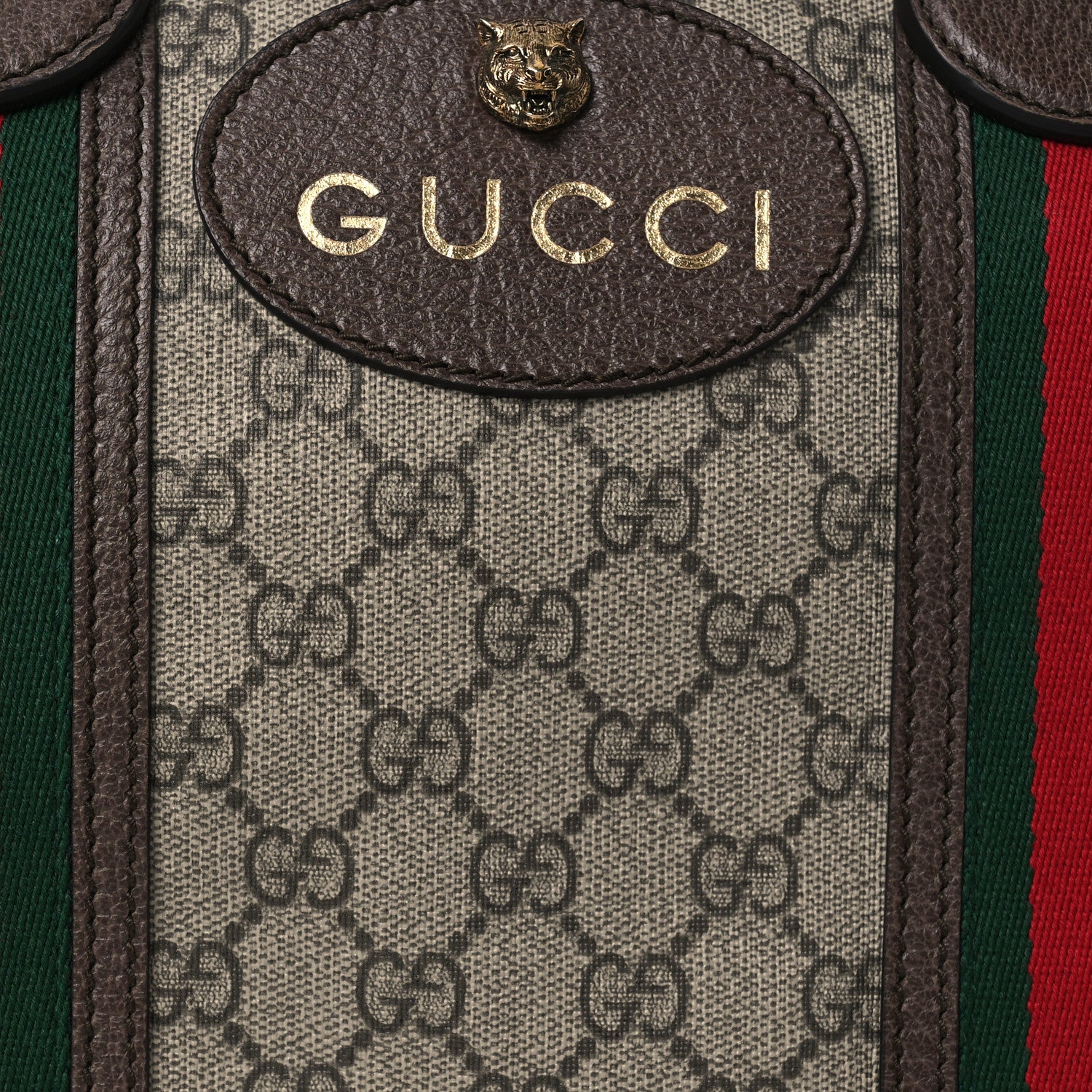 Gucci Soft GG Supreme Monogram Web Medium Duffle Bag Beige New Acero Crop 8 of 17