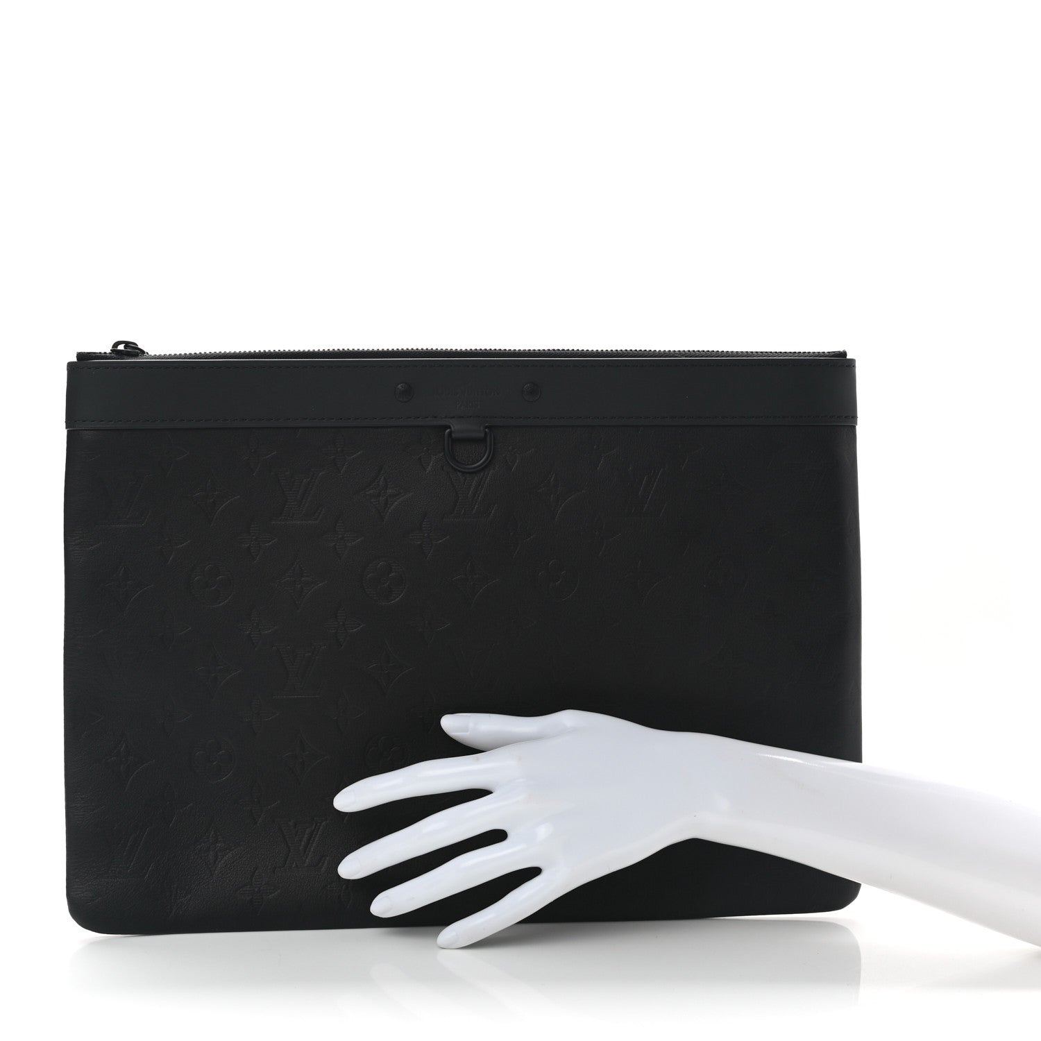 Louis Vuitton Calfskin Monogram Shadow Discovery Pochette Black 2 of 7