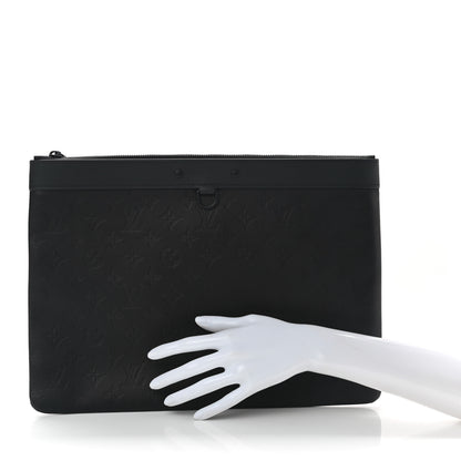 Louis Vuitton Calfskin Monogram Shadow Discovery Pochette Black 2 of 7