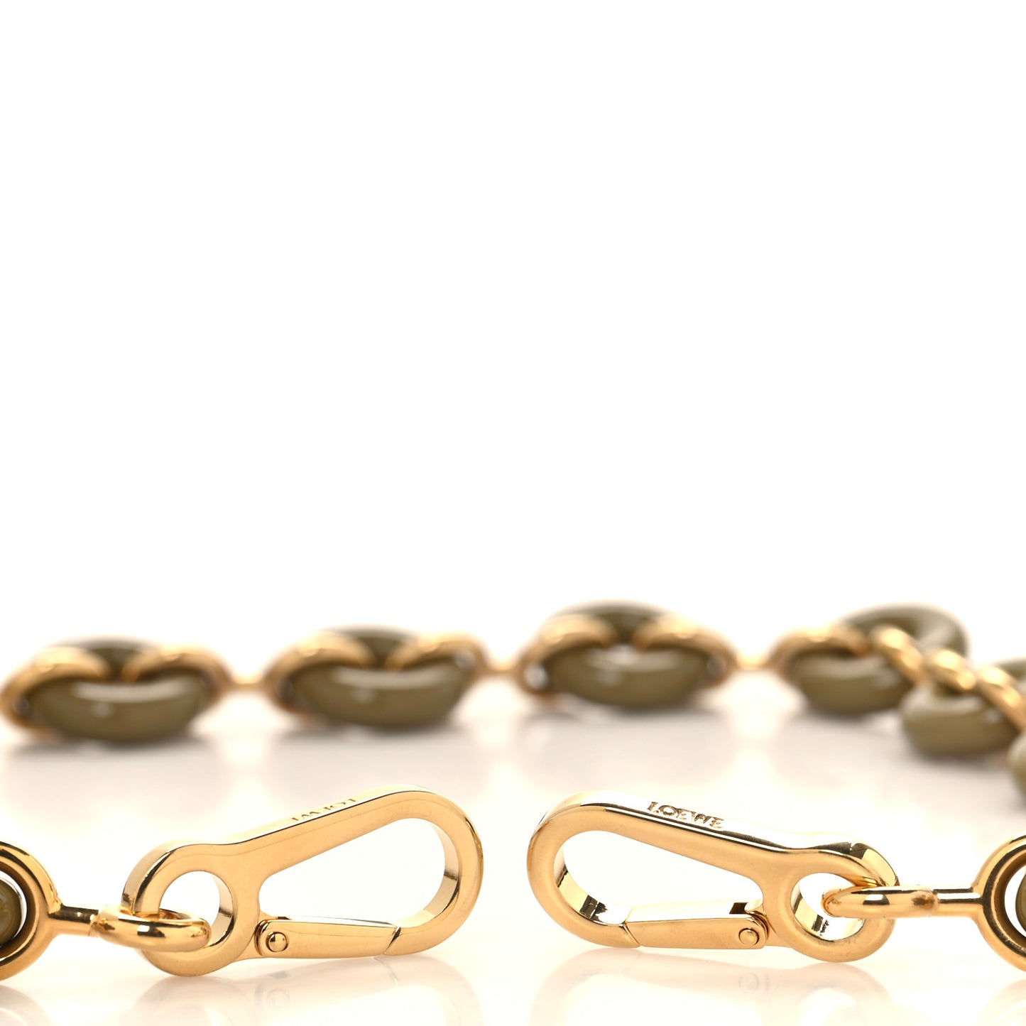 Brass Donut Chain Shoulder Strap Glay Green