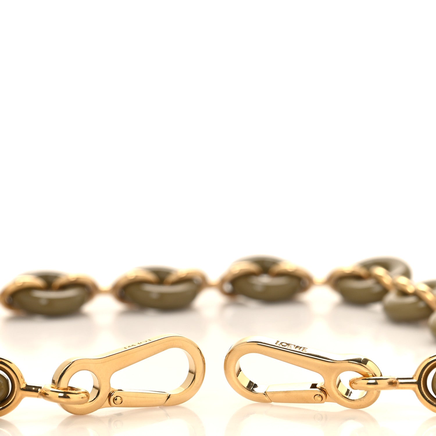 Loewe Brass Donut Chain Shoulder Strap Glay Green 3 of 5