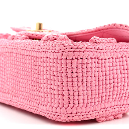 Chanel Raffia Small Dolce Raffia Flap Bag Pink 10 of 11