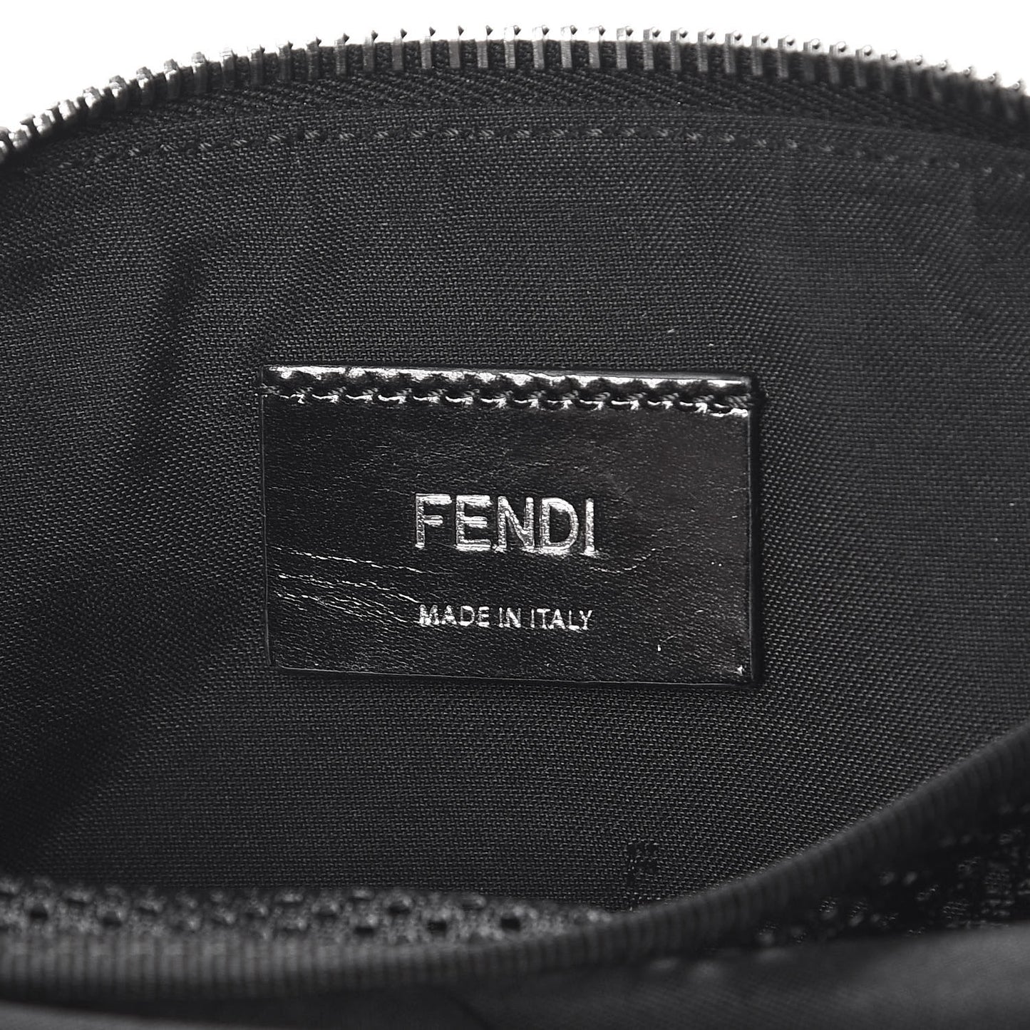 Glazed Fabric Vitello Century FF 1974 Stamp Patch Pocket Belt Bag Black