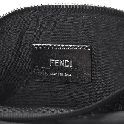 Fendi Glazed Fabric Vitello Century FF 1974 Stamp Patch Pocket Belt Bag Black 6 of 7