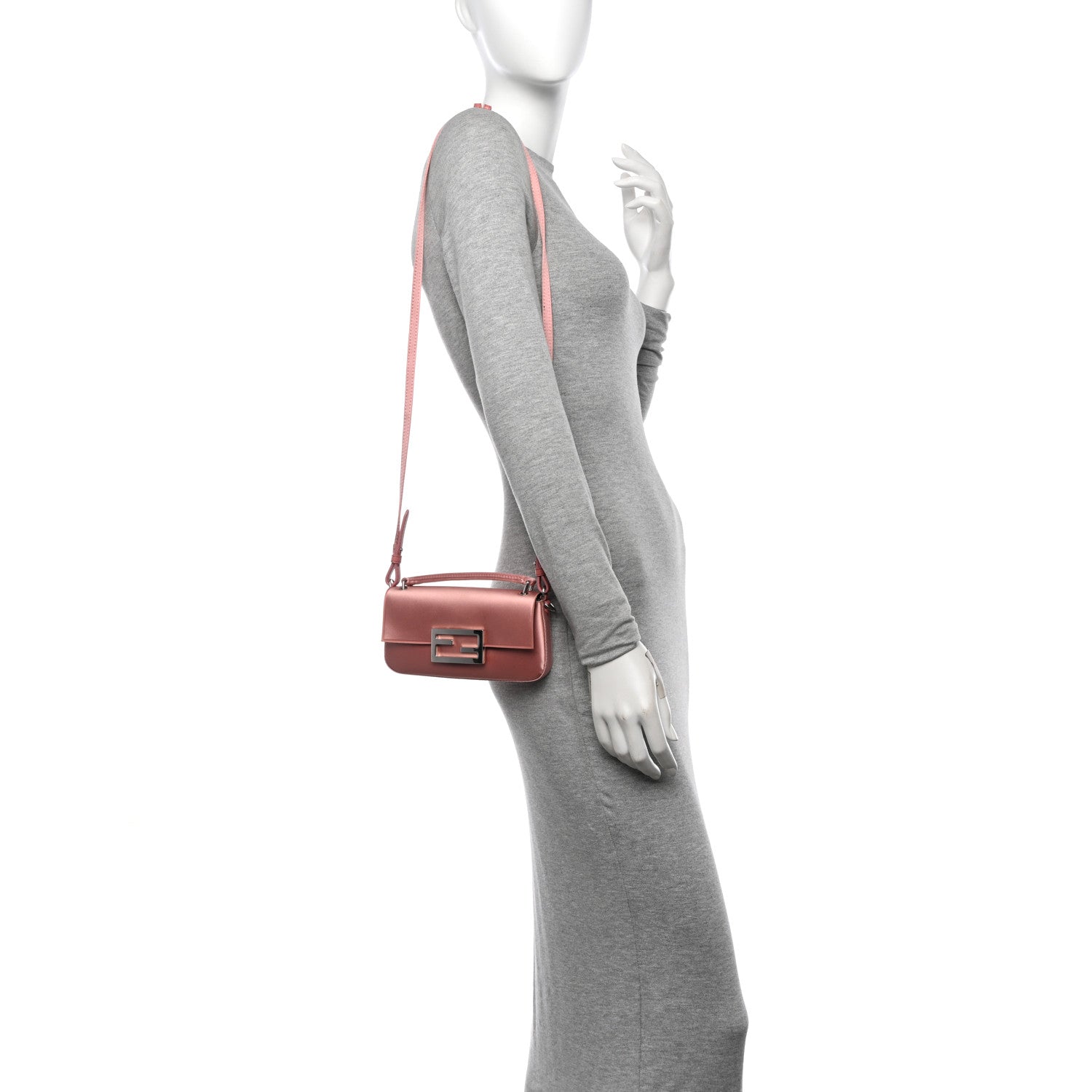 Fendi Silk Satin Phone Baguette Blush 2 of 13