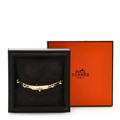 Hermes 18K Yellow Gold Diamond PM Kelly Chaine Bracelet ST 4 of 4