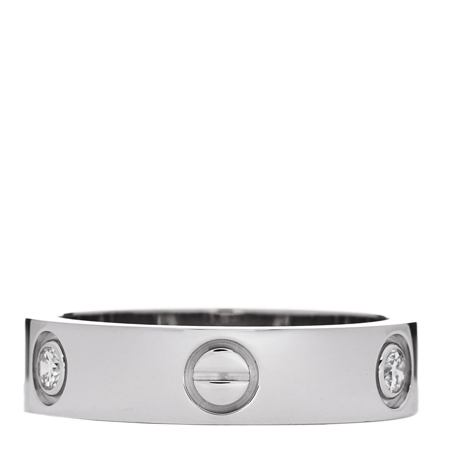 Cartier 18K White Gold 3 Diamond 5.5mm LOVE Ring 60 9.25 3 of 4