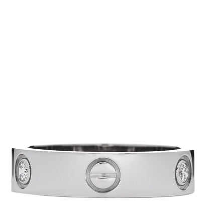 Cartier 18K White Gold 3 Diamond 5.5mm LOVE Ring 60 9.25 3 of 4