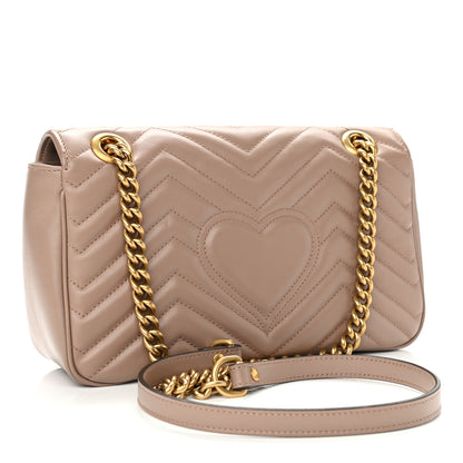 Gucci Calfskin Matelasse Small GG Marmont Shoulder Bag Porcelain Rose 3 of 10