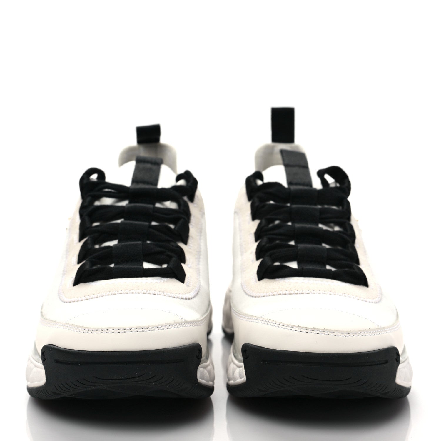 Chanel Velvet Calfskin Mixed Fibers CC Sneakers 39 Ivory Black 2 of 8