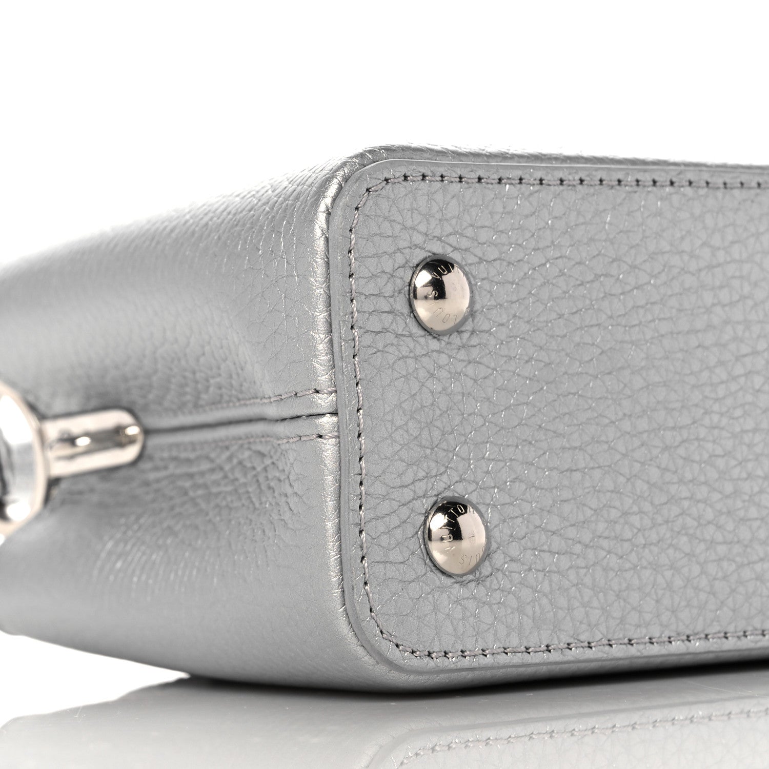 Louis Vuitton Taurillon Lizard Flower Chain Capucines Mini Silver 6 of 8
