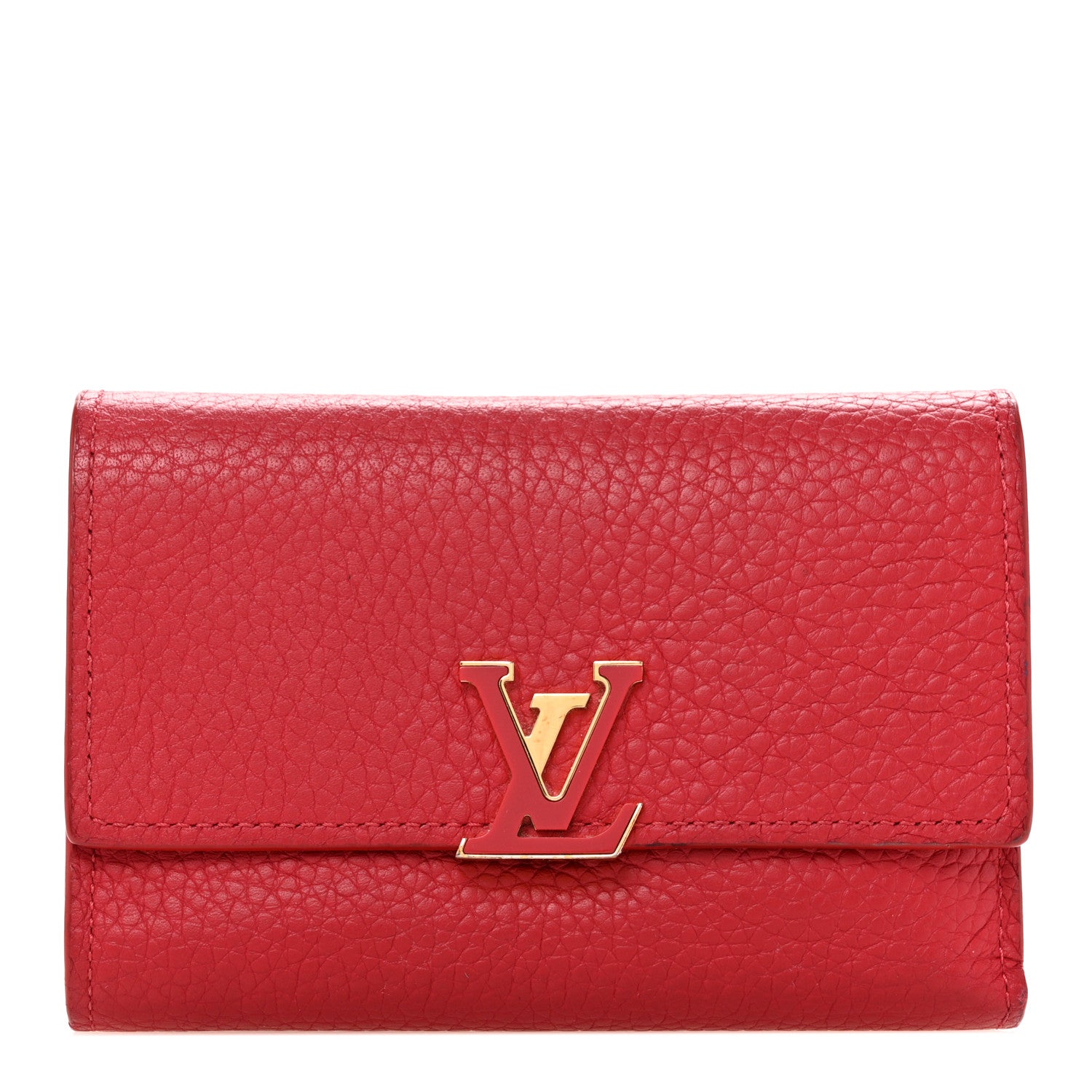 Louis Vuitton Taurillon Capucines Compact Wallet Rubis 1 of 8