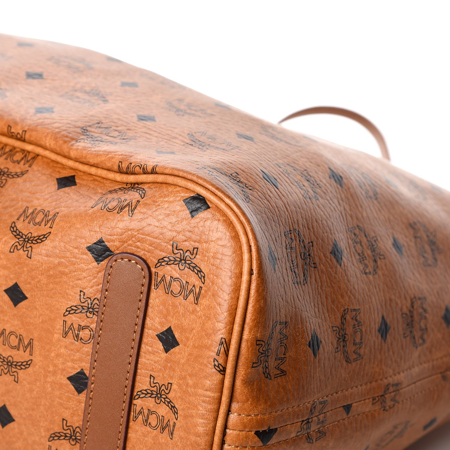 MCM Visetos Large Liz Reversible Shopper Tote Cognac 20 of 23