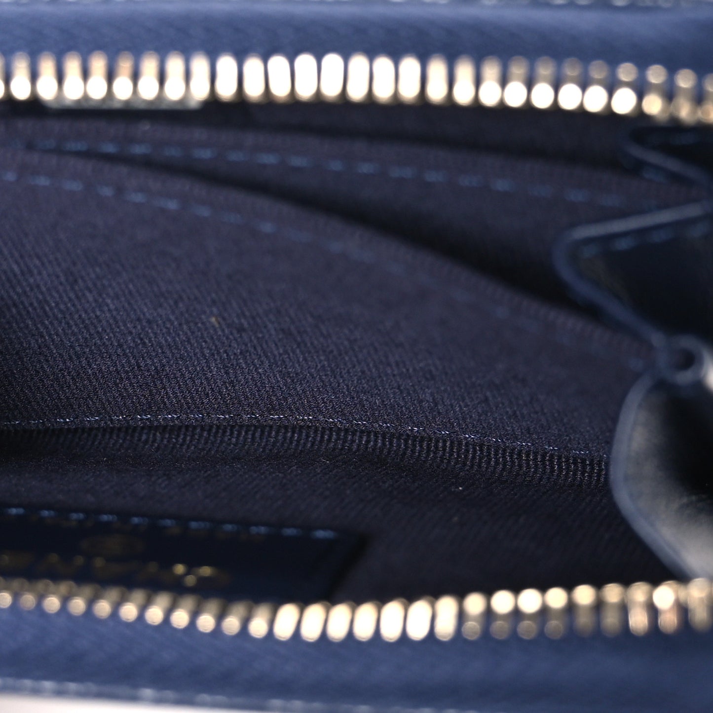 Caviar Quilted Zip Coin Purse Dark Navy