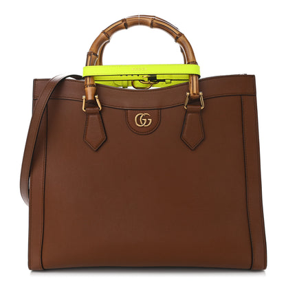Gucci Wonka Grain Calfskin Medium Diana Tote Bag Cuir Yellow Fluo 1 of 10