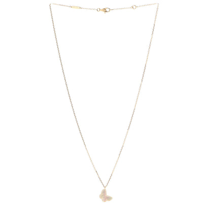 Van Cleef & Arpels 18K Yellow Gold Mother of Pearl Sweet Alhambra Butterfly Pendant Necklace 3 of 8