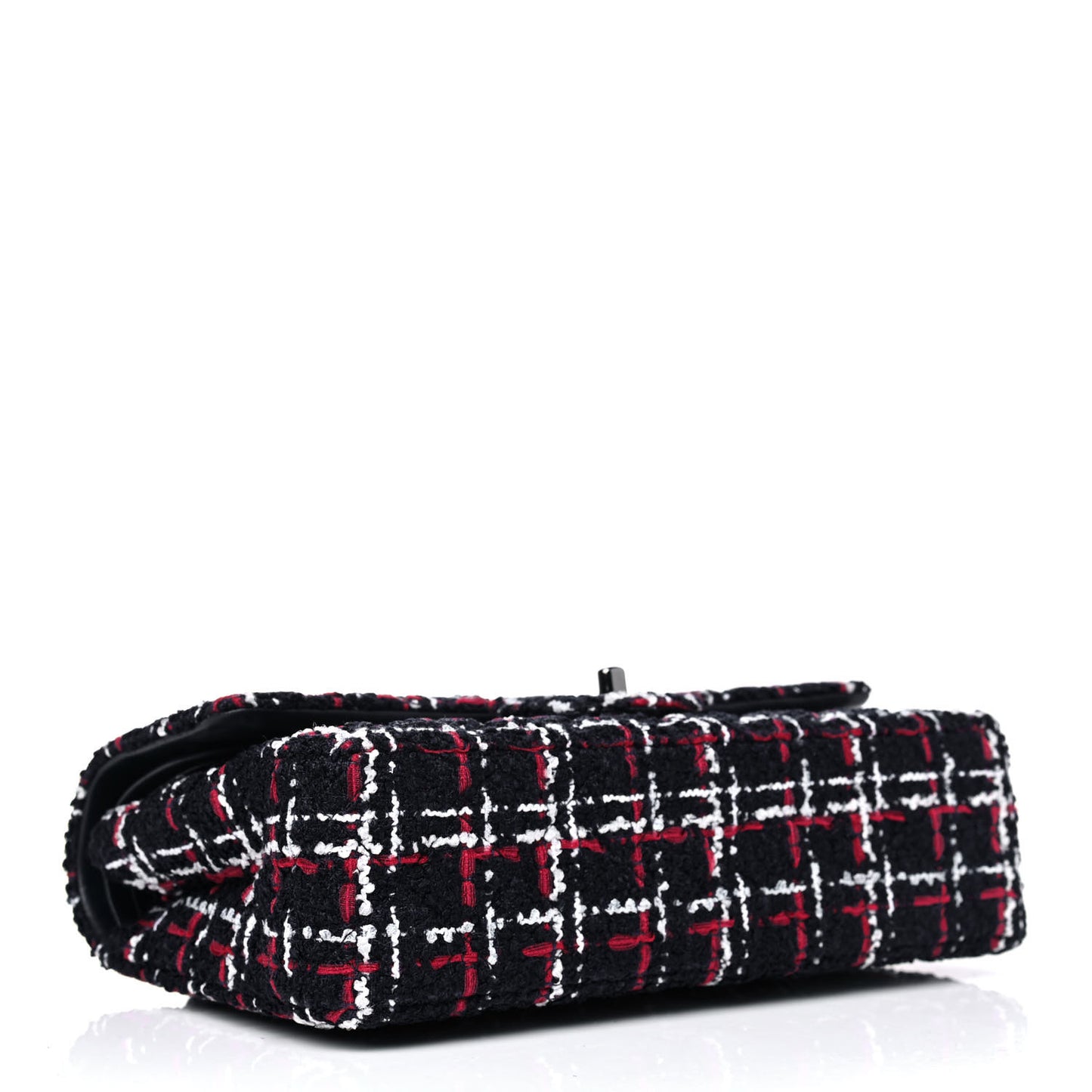 Tweed Quilted Medium Double Flap Navy White Red
