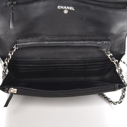 Chanel Patent Quilted Wallet On Chain WOC Black 5 of 11