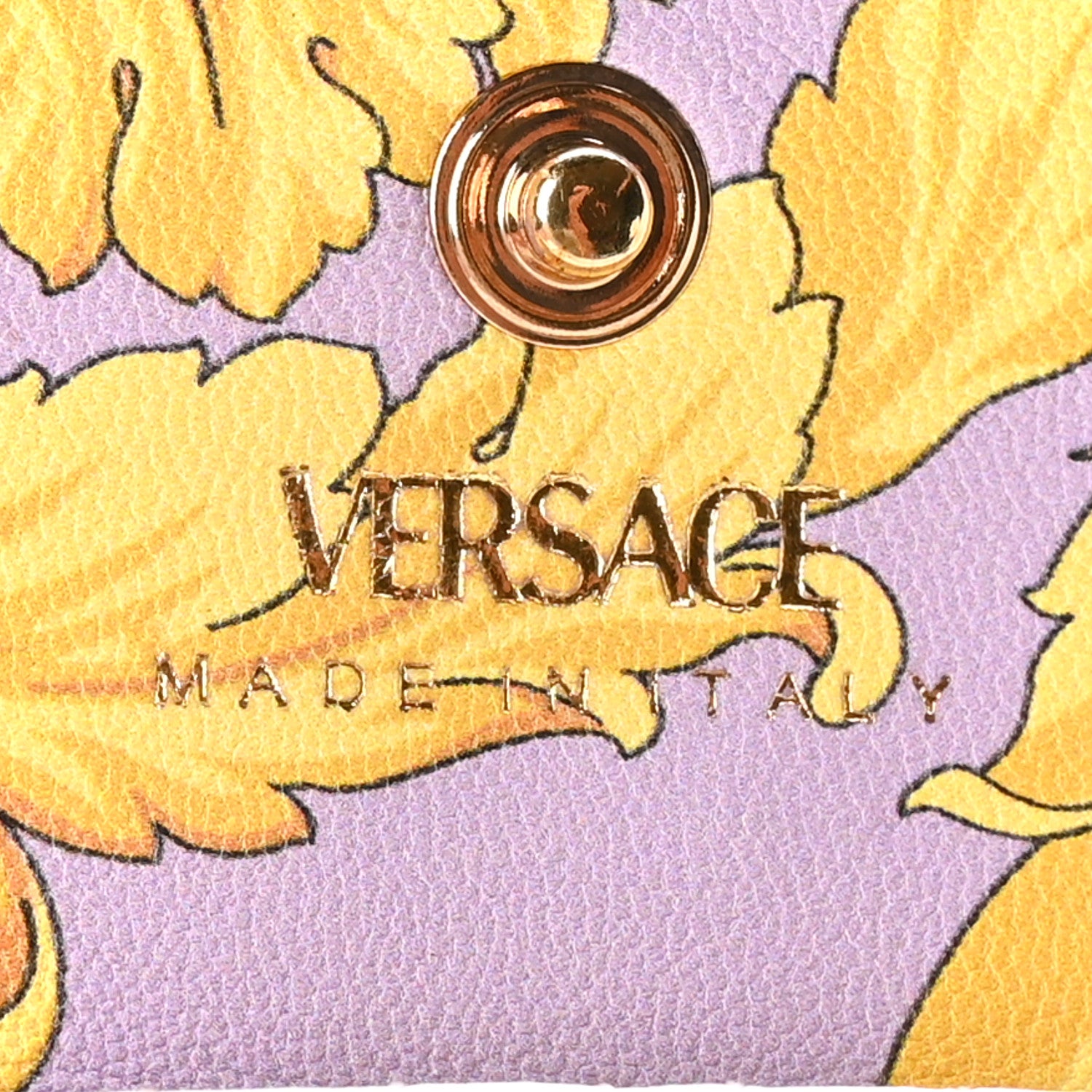 Versace Lambskin Quilted Virtus Chain Card Holder Ecru 6 of 10