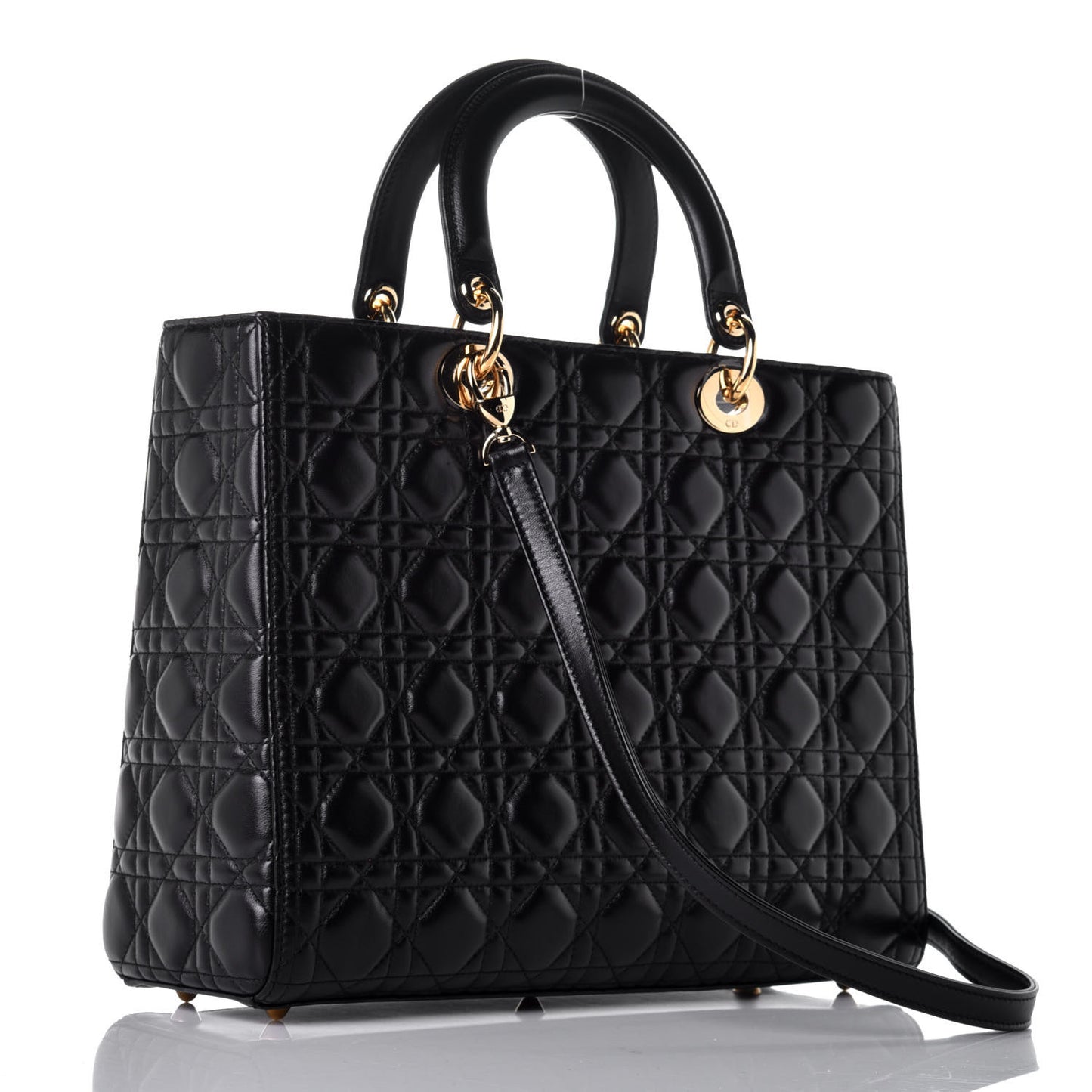 Lambskin Cannage Large Lady Dior Black