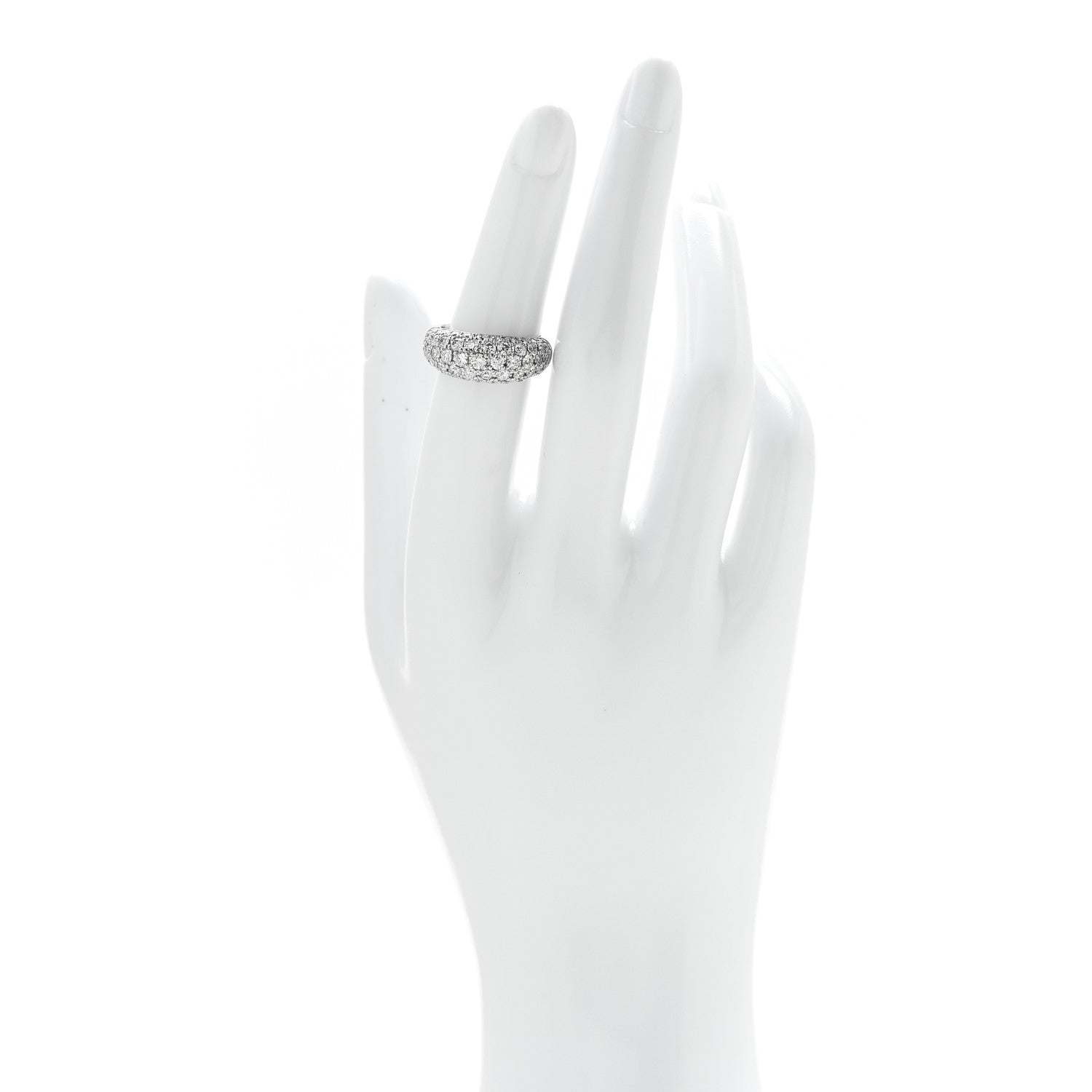 Parker & West by FASHIONPHILE Platinum Diamond 2.01ctw Five Row Half Eternity Dome Band Ring  51 5.75 2 of 10