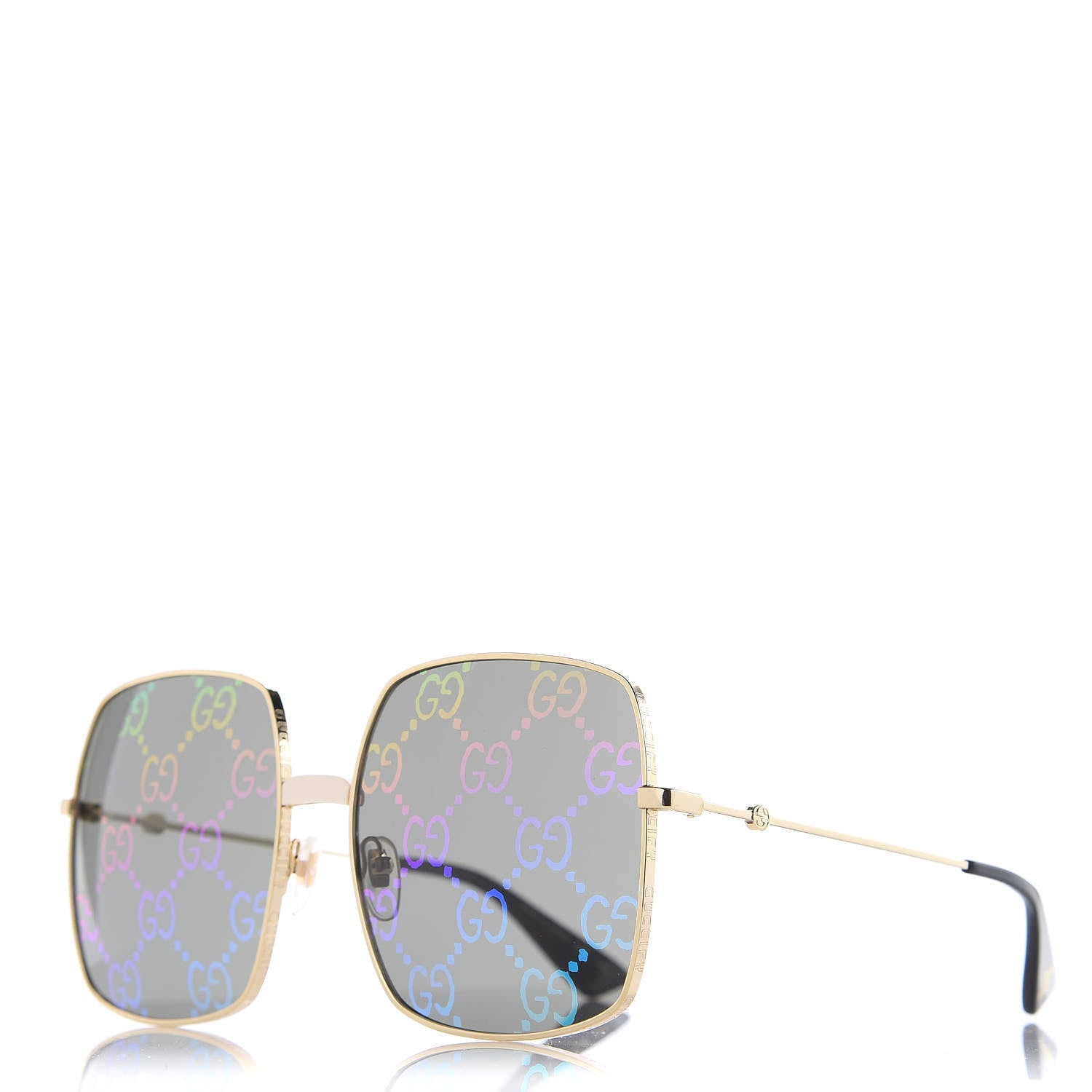 Gucci Rectangular Frame Sunglasses GG0414S Black 1 of 7