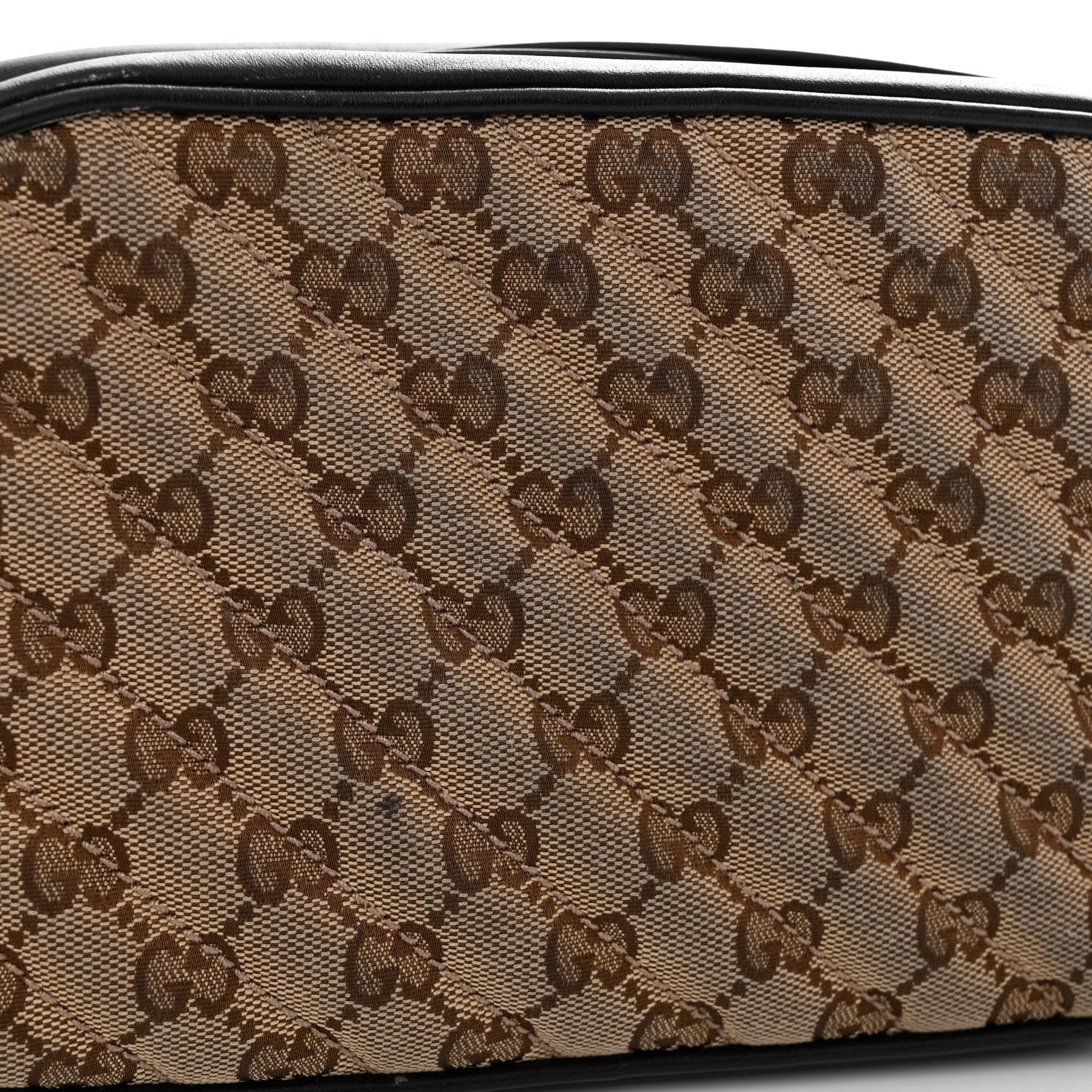 Gucci Monogram Matelasse Diagonal Small GG Marmont Chain Shoulder Bag Beige Black 13 of 14