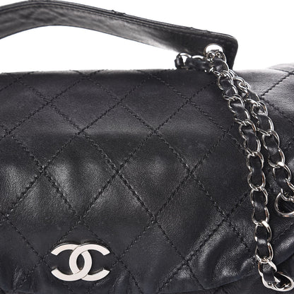 Chanel Lambskin Stitched Accordion Tote Black 8 of 10