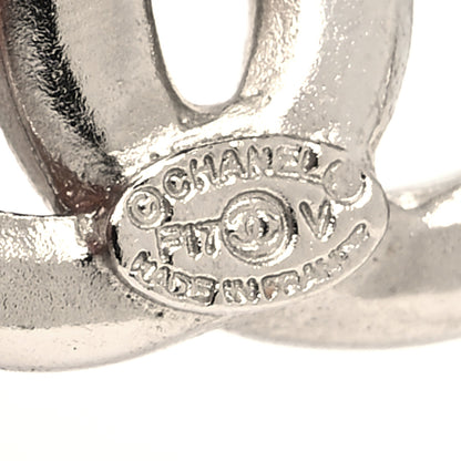 Chanel Baguette Crystal CC Earrings Silver Grey 4 of 4