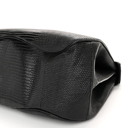 Gucci Lizard Bamboo Large Lady Lock Top Handle Bag Black 10 of 11