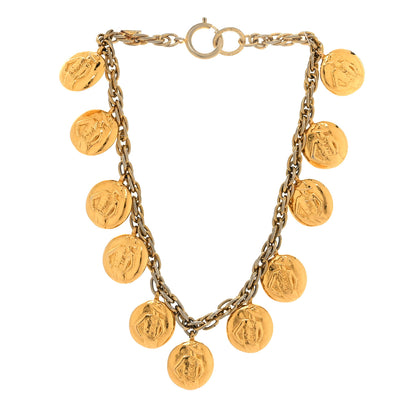 Chanel Metal Mademoiselle Medallion Necklace Gold 3 of 5