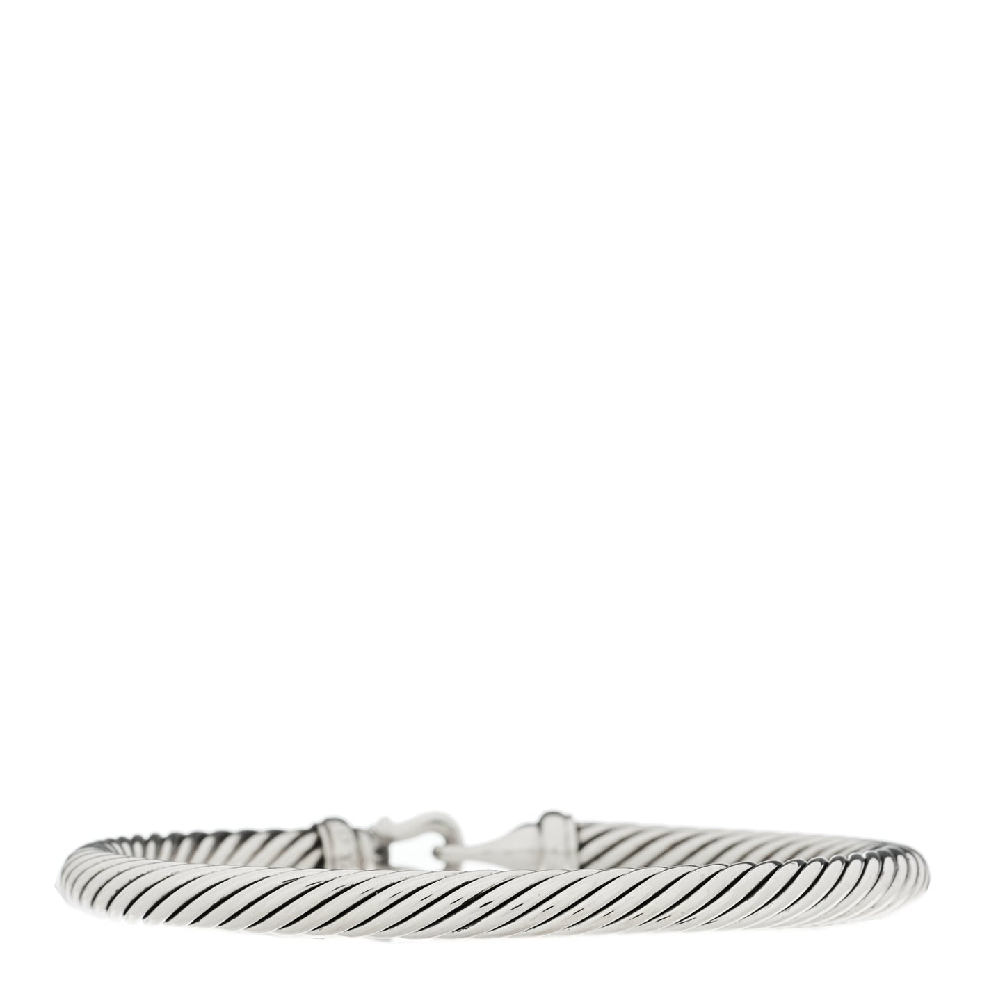 Sterling Silver Diamond 5mm Cable Buckle Bracelet