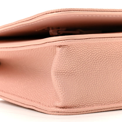 Chanel Metallic Caviar Quilted Vintage Mademoiselle Wallet On Chain WOC Light Pink 10 of 12