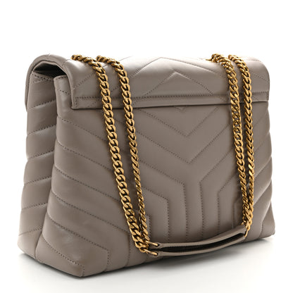 Saint Laurent Calfskin Y Quilted Monogram Medium Loulou Chain Satchel Dark Beige 3 of 11