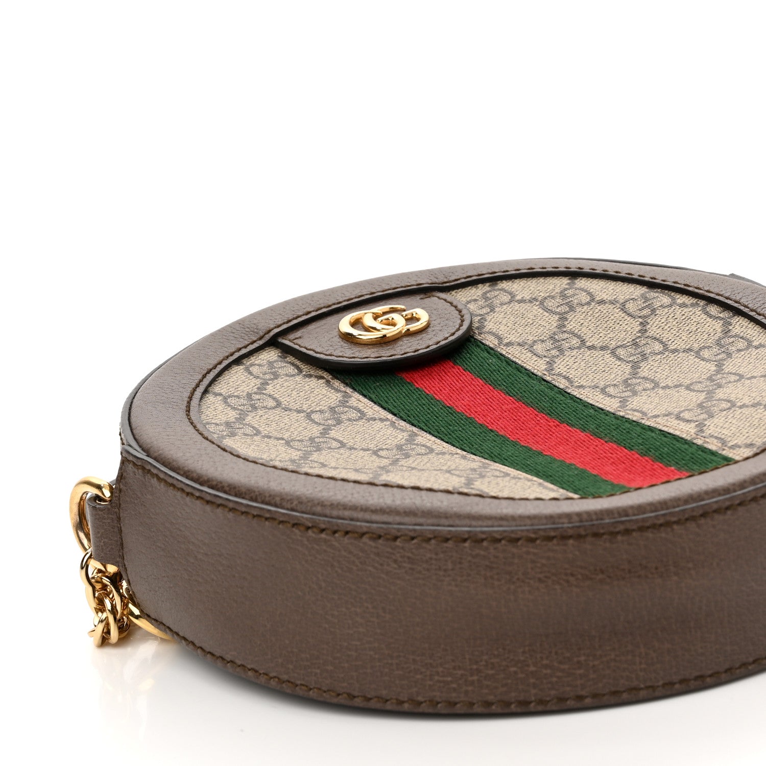 Gucci GG Supreme Monogram Web Mini Ophidia Round Shoulder Bag Brown 8 of 10