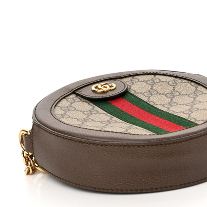 Gucci GG Supreme Monogram Web Mini Ophidia Round Shoulder Bag Brown 8 of 10