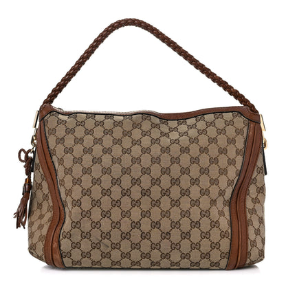 Gucci Monogram Cellarius Calfskin Medium Bella Hobo Beige Ebony Cuir 1 of 36