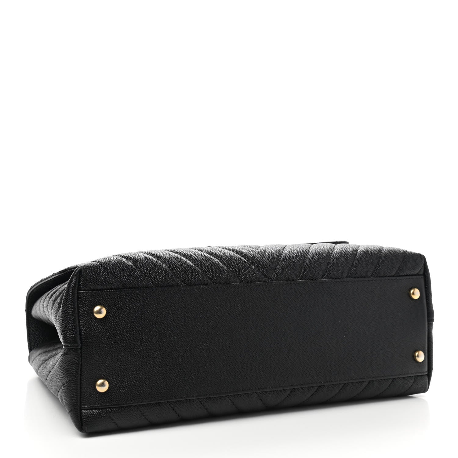 Chanel Caviar Chevron Quilted Medium Coco Handle Flap Black 4 of 11