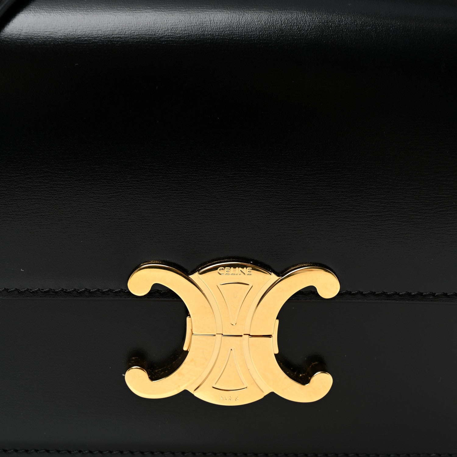 Celine Shiny Calfskin Teen Triomphe Black 7 of 9